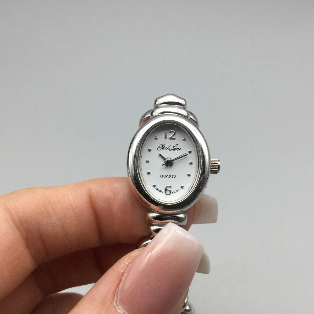 Park Lane Womens Watch 19mm Silver Tone Blue Heart Bracelet New Battery 6.25